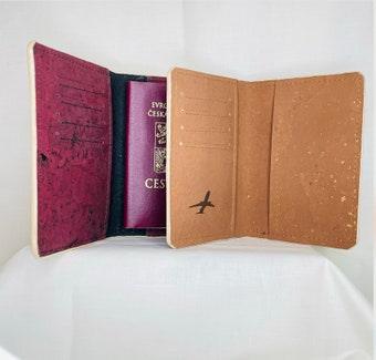 Passport cover with credit recessed card slots