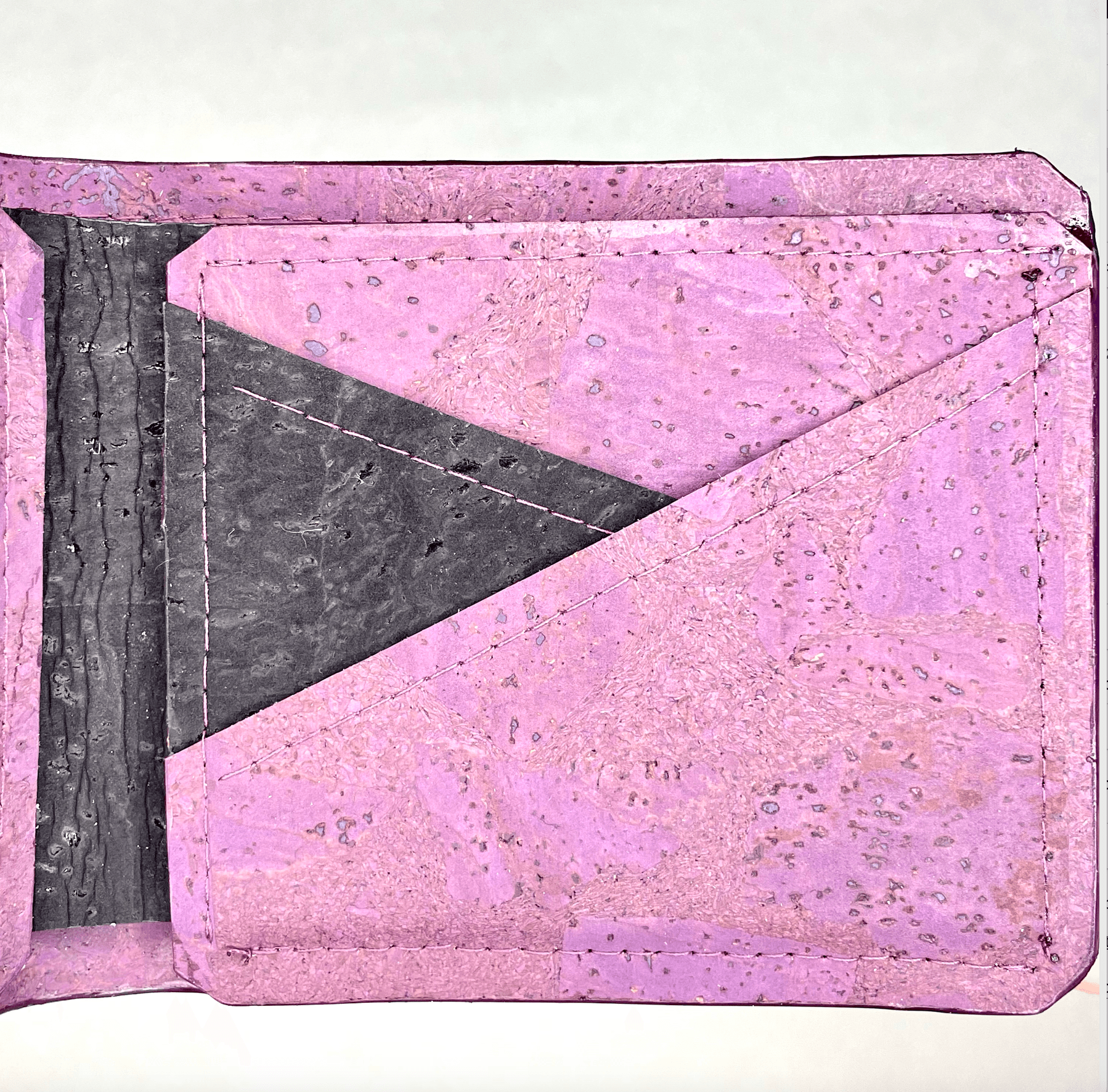 Ultra thin bifold cork leather wallet